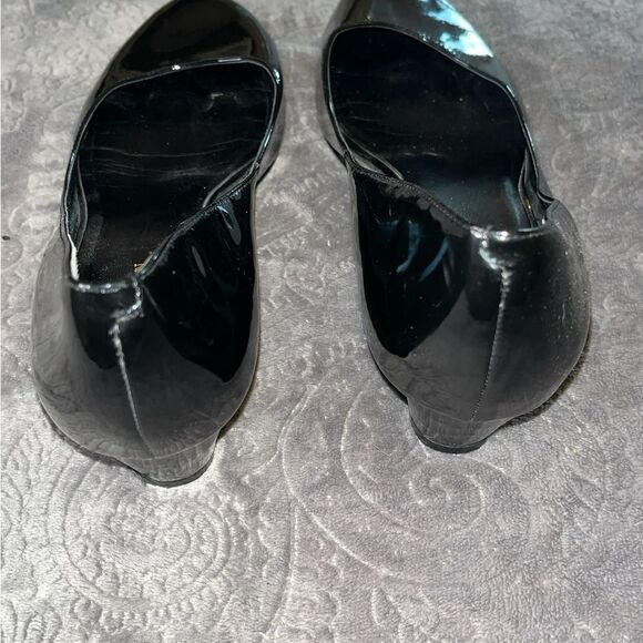 Cole Haan Nike Air Black Wedge Patent Leather Heels with Rounded Toe Size 7 B - Picture 3 of 9